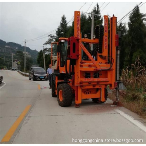 hydraulic guardrail post driver